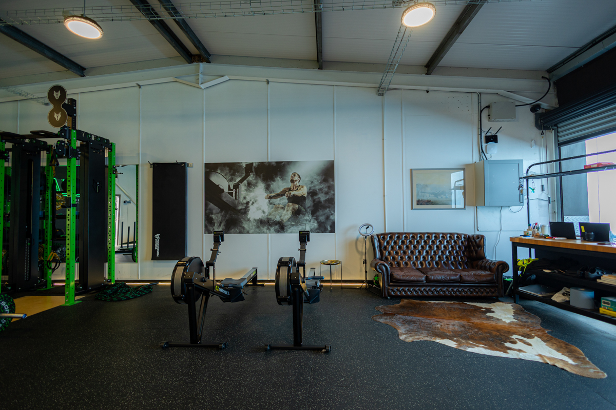 Power rack and free weights at SEAL Personal Training gym, Redditch